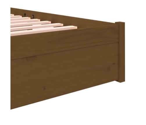 Estructura cama sin colchón madera maciza marrón miel 140x200cm