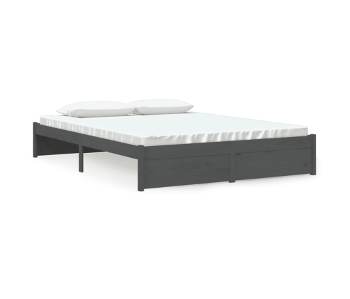 Estructura de cama doble sin colchón madera gris 150x200 cm