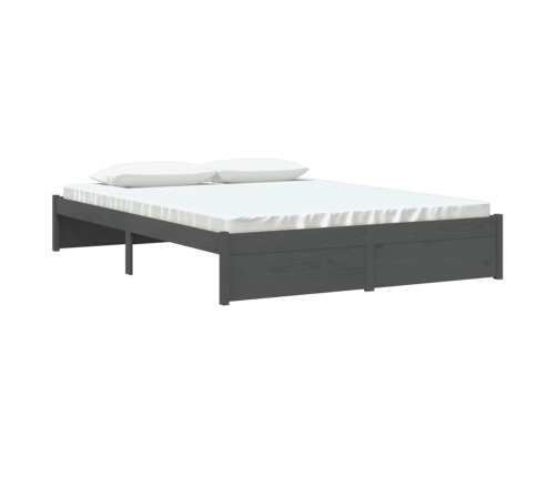 Estructura de cama doble sin colchón madera gris 150x200 cm