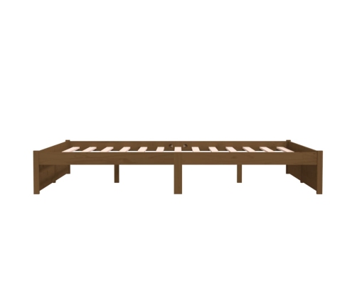 Estructura cama sin colchón madera maciza marrón miel 150x200cm