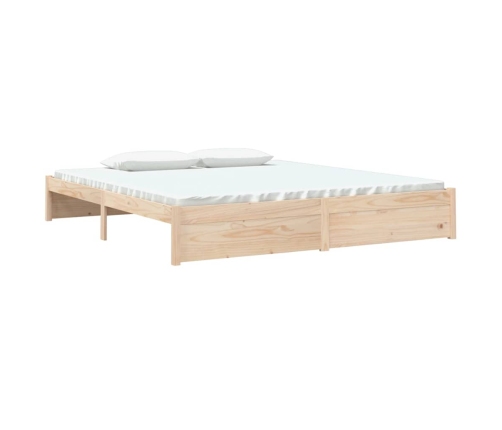 Estructura de cama doble sin colchón madera maciza 180x200 cm