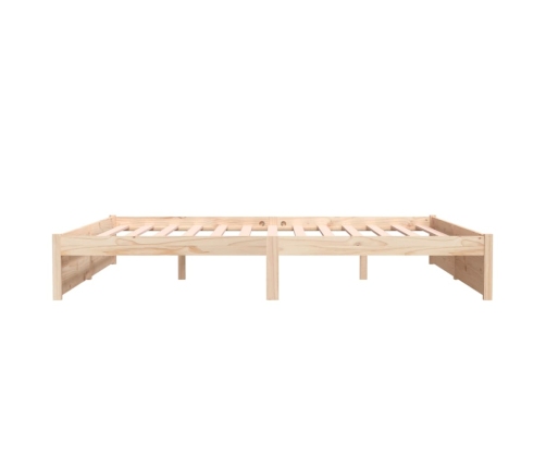 Estructura de cama doble sin colchón madera maciza 180x200 cm