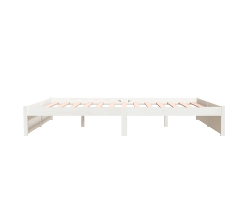 Estructura de cama sin colchón madera maciza blanco 180x200 cm