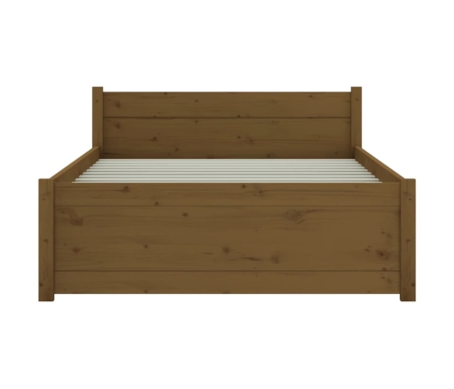 Estructura cama sin colchón madera maciza marrón miel 75x190 cm