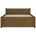 Estructura cama sin colchón madera maciza marrón miel 75x190 cm