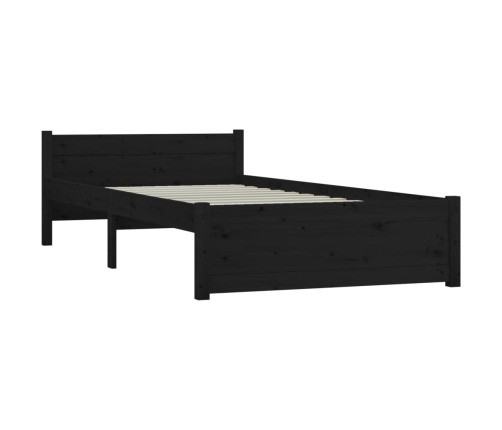 Estructura de cama sin colchón madera maciza negro 75x190 cm