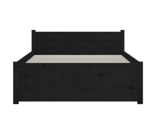 Estructura de cama sin colchón madera maciza negro 75x190 cm