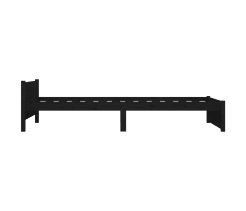 Estructura de cama sin colchón madera maciza negro 75x190 cm