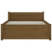 Estructura cama sin colchón madera maciza marrón miel 90x190 cm