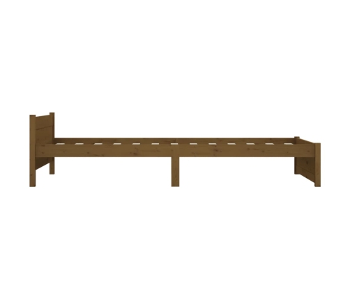 Estructura cama sin colchón madera maciza marrón miel 90x190 cm