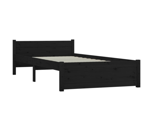 Estructura cama individual sin colchón madera negro 90x190 cm