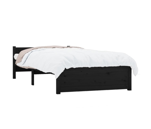 Estructura cama individual sin colchón madera negro 90x190 cm