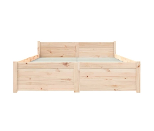 Estructura de cama doble sin colchón madera maciza 135x190 cm