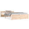 Estructura de cama doble sin colchón madera maciza 135x190 cm