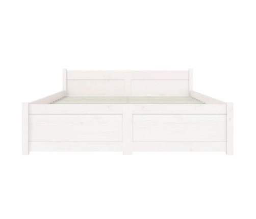 Estructura de cama doble sin colchón madera blanco 135x190 cm