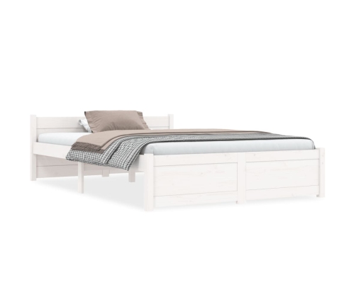 Estructura de cama doble sin colchón madera blanco 135x190 cm