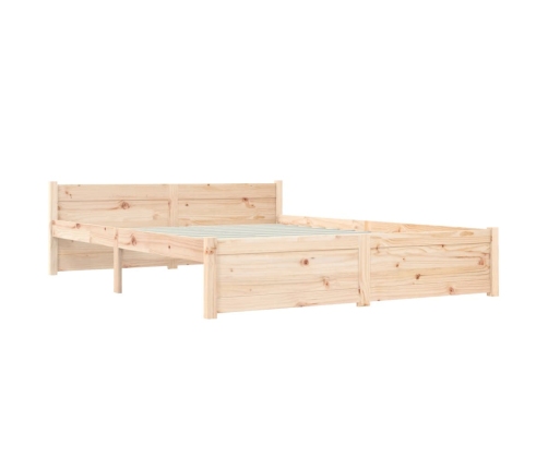 Estructura de cama sin colchón madera maciza 140x190 cm