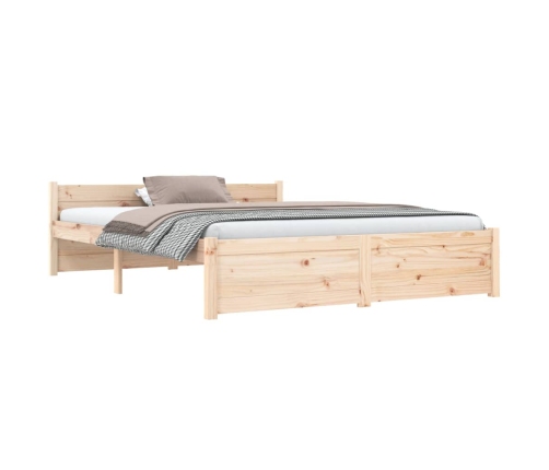 Estructura de cama sin colchón madera maciza 140x190 cm