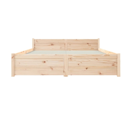 Estructura de cama sin colchón madera maciza 140x190 cm