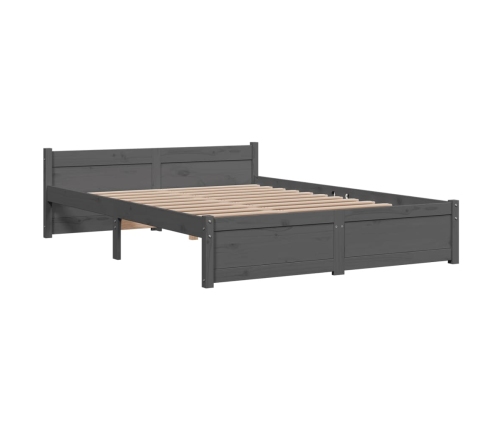 Estructura de cama sin colchón madera maciza gris 140x190 cm