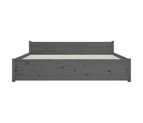 Estructura de cama sin colchón madera maciza gris 140x190 cm