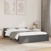 Estructura de cama sin colchón madera maciza gris 140x190 cm