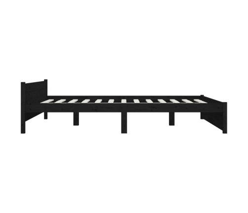 Estructura de cama sin colchón madera maciza negro 140x190 cm