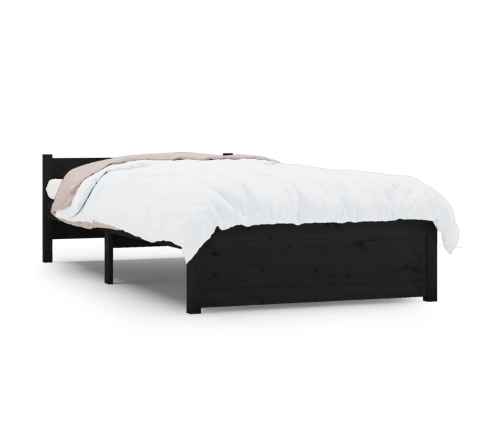 Estructura de cama sin colchón madera maciza negro 90x200 cm