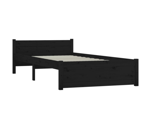 Estructura de cama sin colchón madera maciza negro 90x200 cm