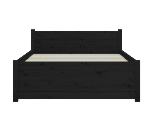 Estructura de cama sin colchón madera maciza negro 90x200 cm