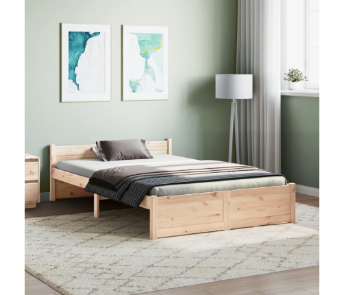 Estructura de cama sin colchón madera maciza 120x200 cm
