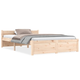 Estructura de cama sin colchón madera maciza 120x200 cm