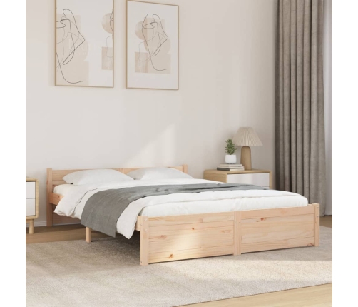 vidaXL Estructura de cama madera maciza 140x200 cm