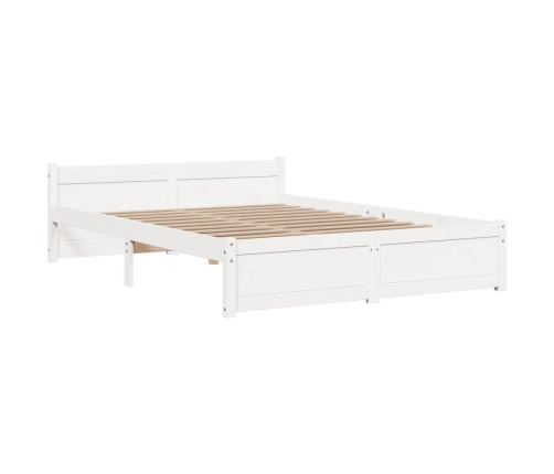 Estructura de cama sin colchón madera maciza blanco 140x200 cm