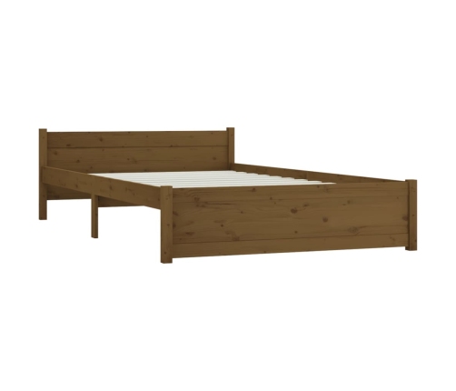 Estructura de cama madera maciza marrón miel 140x200 cm