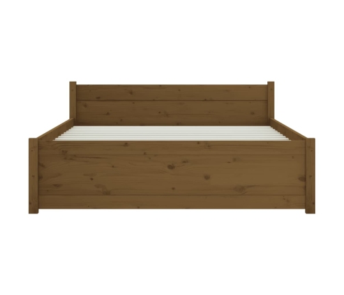 Estructura de cama madera maciza marrón miel 140x200 cm