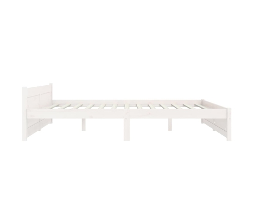 Estructura de cama doble sin colchón madera blanco 150x200 cm