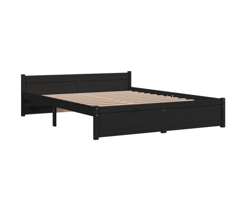 Estructura de cama doble sin colchón madera negro 150x200 cm