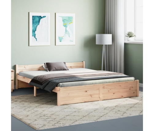 Estructura de cama sin colchón madera maciza 160x200 cm