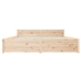 Estructura de cama sin colchón madera maciza 160x200 cm