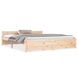 Estructura de cama sin colchón madera maciza 160x200 cm
