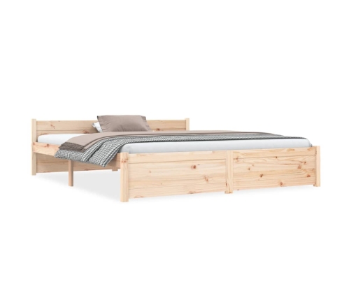 Estructura de cama sin colchón madera maciza 160x200 cm