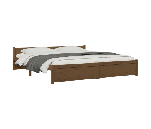 Estructura cama madera maciza marrón miel Super King 180x200 cm