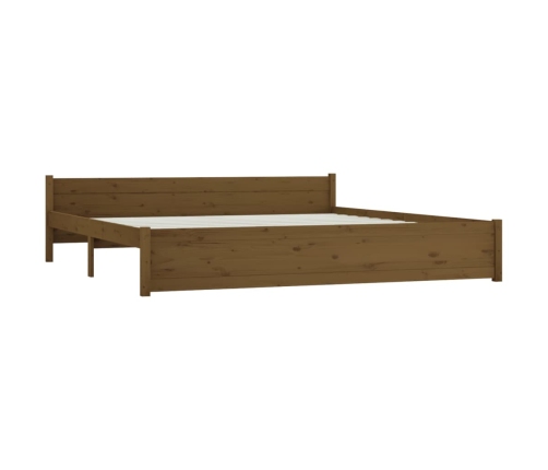 Estructura cama madera maciza marrón miel Super King 180x200 cm