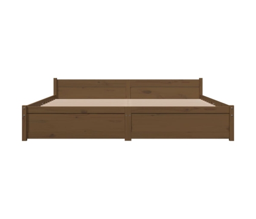 Estructura cama madera maciza marrón miel Super King 180x200 cm