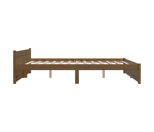 Estructura cama madera maciza marrón miel Super King 180x200 cm