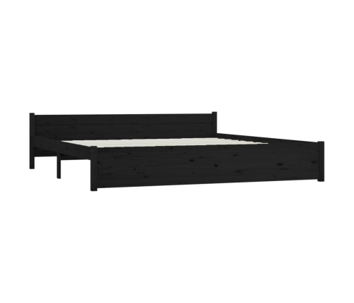 Estructura de cama sin colchón madera maciza negro 180x200 cm