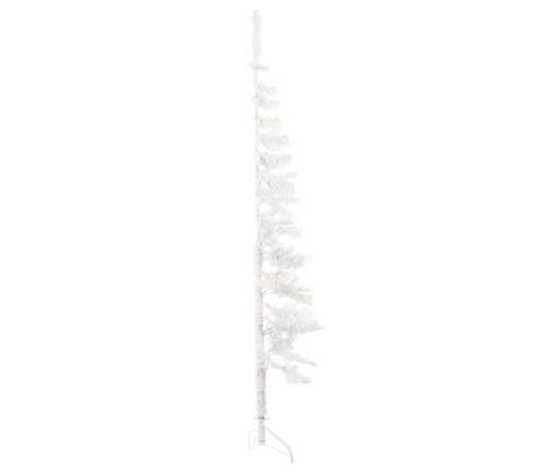 Medio árbol de Navidad artificial con soporte blanco 120 cm