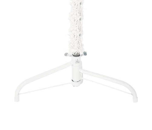 Medio árbol de Navidad artificial con soporte blanco 120 cm