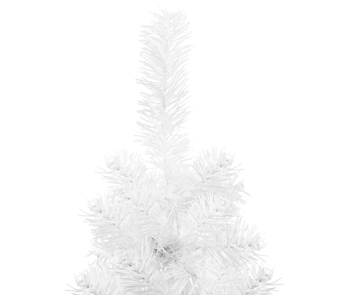 Medio árbol de Navidad artificial con soporte blanco 120 cm